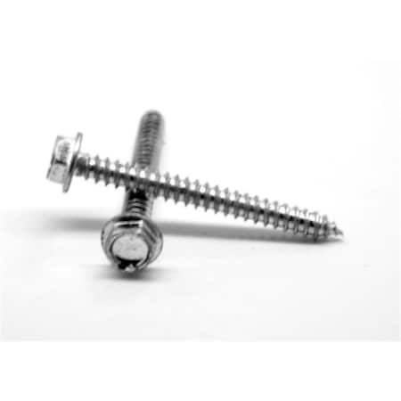 No.10-12 X 2.5 Hex Washer Head Type A Sheet Metal Screw, Low Carbon Steel - Zinc Plated, 900PK